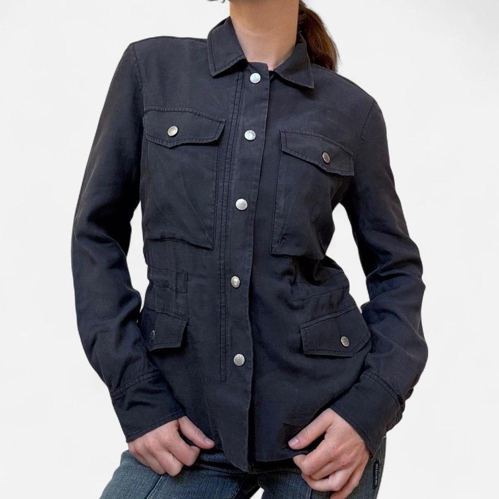Rag And Bone Grey Button Up Military Jacket - image 1